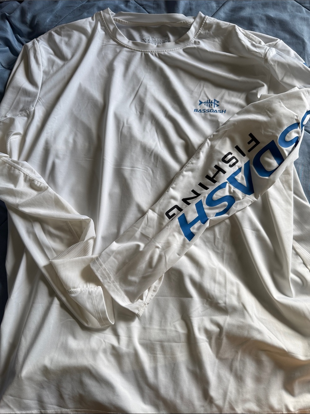 White Long-Sleeve Fishing Shirt